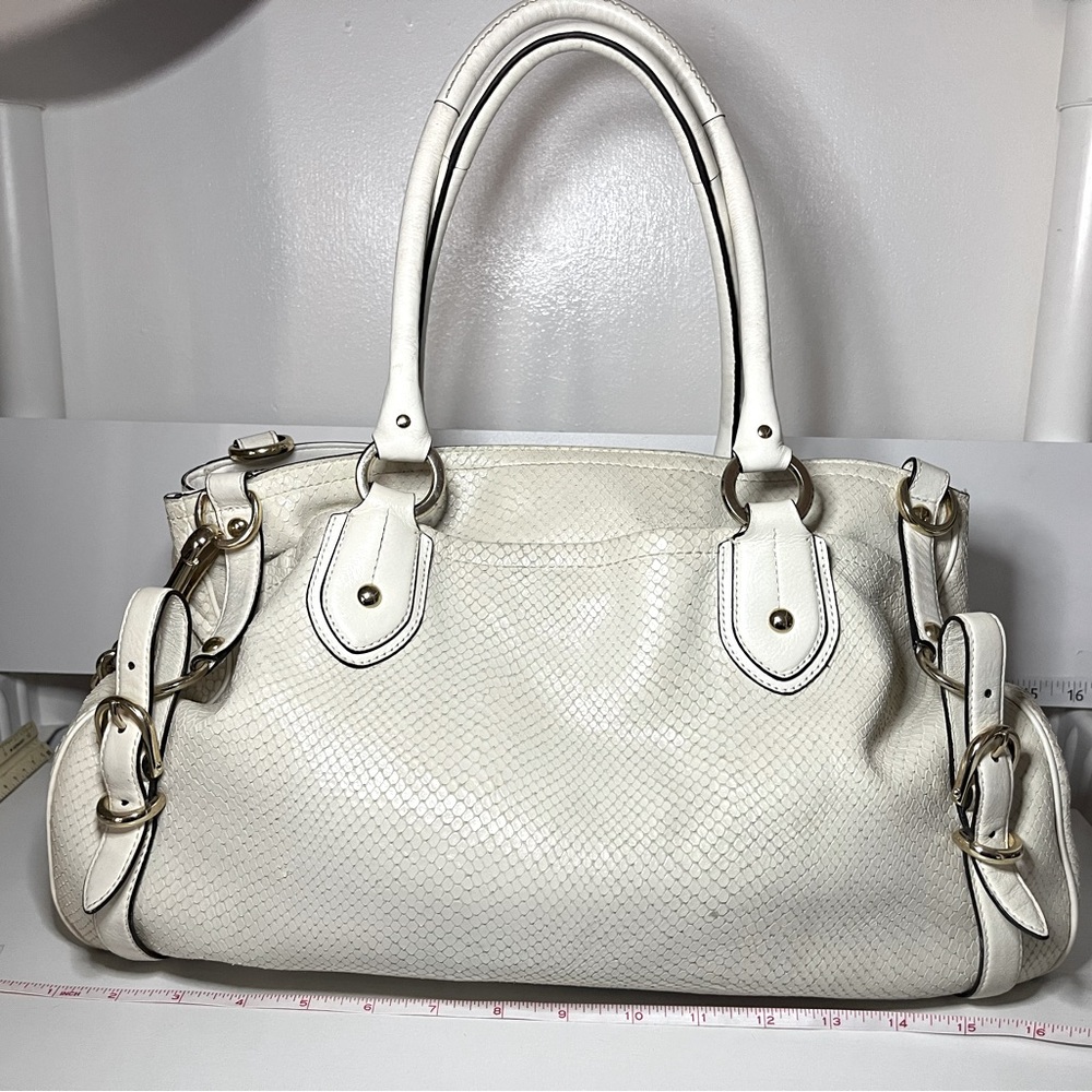 Pre Loved Coach Embossed Exotic Python Sierra Whi… - image 1